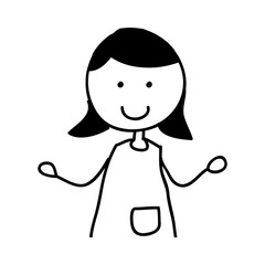 little girl character icon vector illustration design