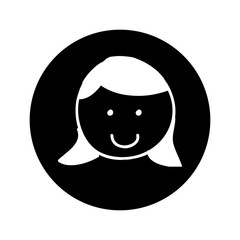 little girl character icon vector illustration design