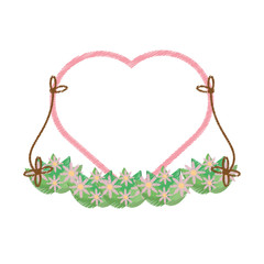 drawing beautiful swing heart flower decoration vector illustration eps 10