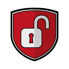 shield insurance with padlock isolated icon vector illustration design