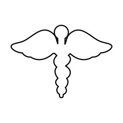 caduceus symbol isolated icon vector illustration design