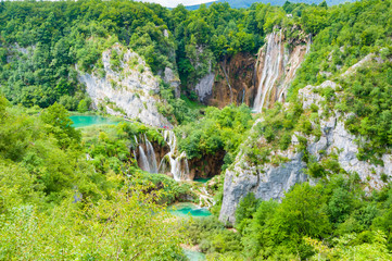 Naklejka na ściany i meble Plitivice, waterfalls and lakes - Croatia