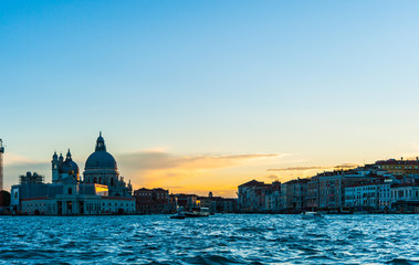 Fototapeta na wymiar Sunset over grand canal Venice