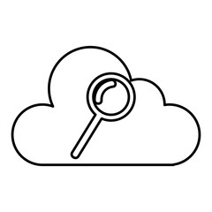 cloud computing with search magnifying glass icon vector illustration design