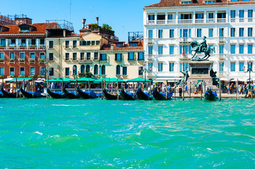 Gondolas on Grand Canal -Venice- Italy