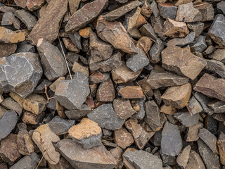 Pile of ballast rocks 