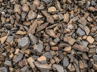 Pile of ballast rocks 