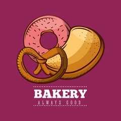 bakery shop always fresh vector illustration design