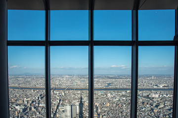 Naklejka premium 東京の展望台から望む風景 イメージ