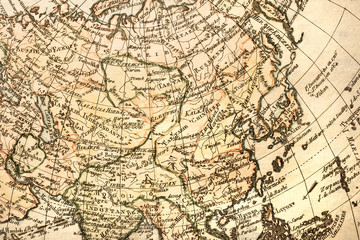 Fototapeta na wymiar アンティークの古地図　アジア