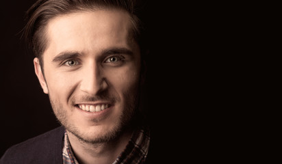 young man close up portrait