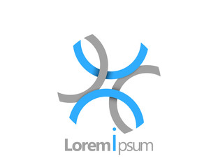 Gray and blue logo vector concepts on a white background