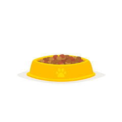 Dog food in a bowl vector