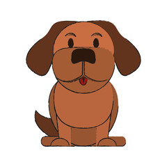 Obraz premium cute dog icon over white background. vector illustration
