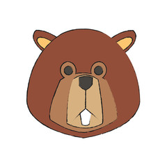 beaver cartoon icon over white background. vector illustration