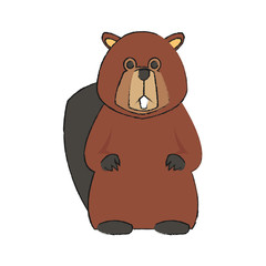 beaver cartoon icon over white background. vector illustration