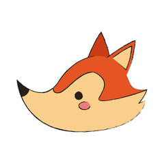 cute fox cartoon icon over white background. vector illustration