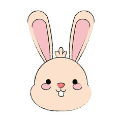 cute bunny icon over white background. vector illustration