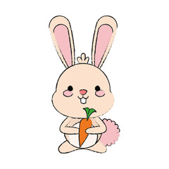 cute bunny icon over white background. vector illustration