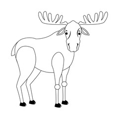 deer icon over white background. vector illustration
