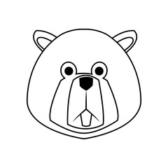 beaver cartoon icon over white background. vector illustration