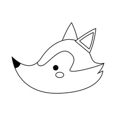 cute fox cartoon icon over white background. vector illustration
