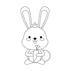 cute bunny icon over white background. vector illustration