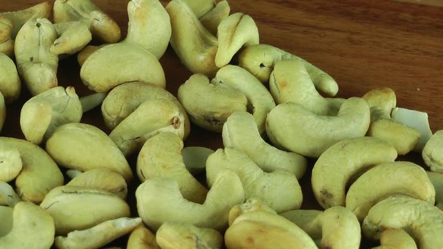 1920x1080 25 Fps. Very Nice Roasted Cashew Nuts Turning 7 Video. 