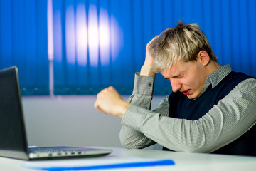 Young businessman under stress
