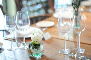 Table set for an event party