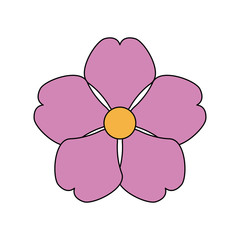 single pink delicate flower icon image vector illustration design 