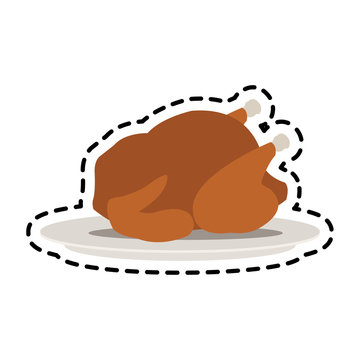 whole chicken icon image vector illustration design 