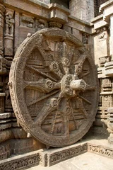 Papier Peint photo Monument artistique Wheel of Temple Chariot, Konark