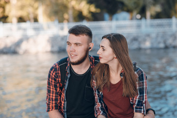 loving couple on a walk