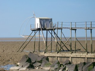 Fishing hut on stilts in France