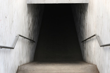 descent into the dark underground passage, tunnel 