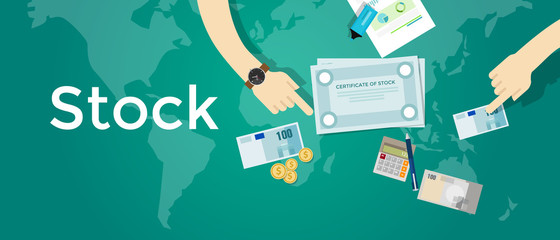 stock certificate paper share of company business money investment finance trading capital