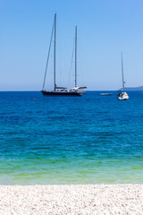 Fototapeta premium Beach, sea and boat
