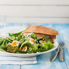 Quail Egg Salad with Curry Yogurt Dressing