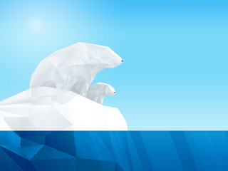 Polygonal bear on iceberg