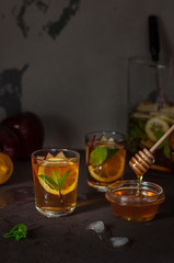 Apple,  Lemon and Mint Iced Tea