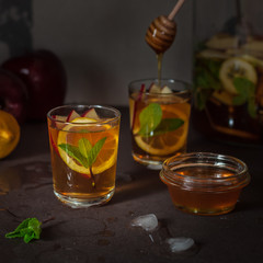 Apple,  Lemon and Mint Iced Tea