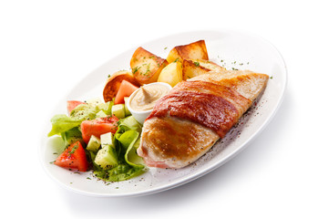 Grilled chicken fillet with potatoes