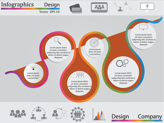 Infographic design template can be used for workflow layout, diagram, number options, web design. Infographic business concept with 3 options, parts, steps or processes. Colorful Banner