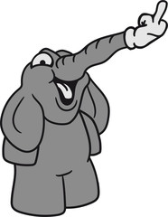 fuck you off fick dich mittelfinger handschuh wichser beleidigung böse rüssel klein elefant lustig comic cartoon spaß lachen