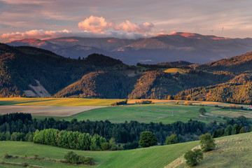 view of mountain field and meadow in the heart of Europe