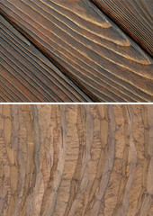 Wood texture. Lining boards wall. set. Wooden background. pattern. Showing growth rings