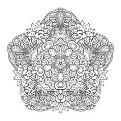 Vector Beautiful Deco Star. Abstract Object Isolated On White Background. Ethnic Decorative Element