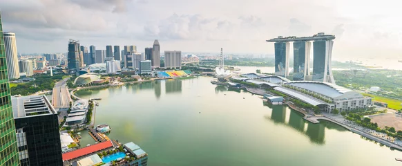 Zelfklevend Fotobehang Panorama view of Singapore City skyline in Singapore © orpheus26