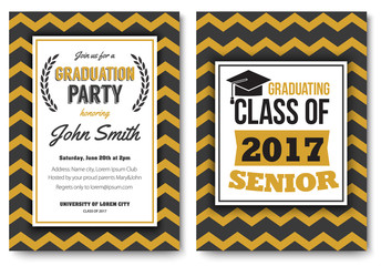 Graduation party vector template invitation